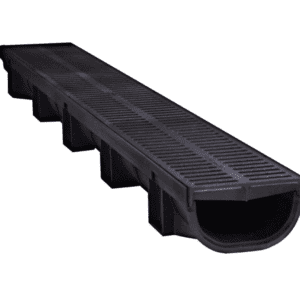 4' Heavy Duty Channel Drain W/ Plastic Cover (Black)