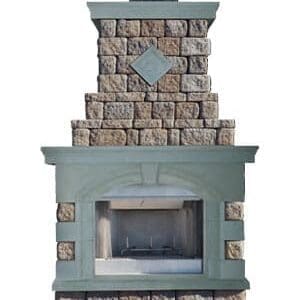 Cambridge - Pre-Packaged MaytRx Wall Fireplace Kit With Cast Stone Surround Deluxe