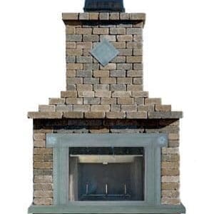 Cambridge - Pre-Packaged Olde English Paver Fireplace Kit With Cast Stone Surround