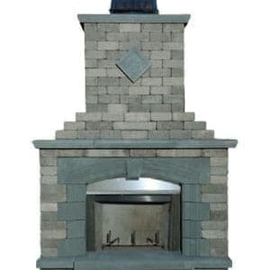Cambridge - Pre-Packaged Olde English Paver Fireplace Kit With Cast Stone Surround Deluxe
