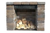 Cambridge - Pre-Packaged Olde English Paver Fireplace Kit Firewood Box Extension Kit