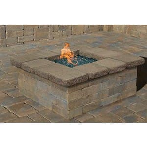 Cambridge - Pre-Packaged Olde English Square Gas Fire Pit Kit