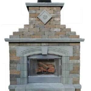 Cambridge - Pre-Packaged Olde English Wall Fireplace Kit With Cast Stone Surround Deluxe