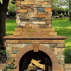 Cambridge - Fully-Assembled Stone Veneer Outdoor Fireplace